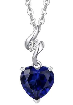 K18 【高級ネックレス✨】サファイア　ハート　シンプル　トルマリン　プレゼント