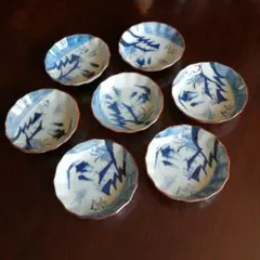 伊万里　染付膾皿　7客　13.5cm　明治～大正期