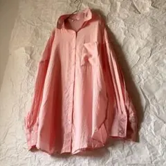 GeeRA とろみシャツ ゆったり S ピンクシャツ 透け感 長袖 美品のサムネイル