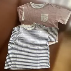 赤と白・青と白ストライプTシャツ2枚セット　120