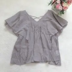エイチオーケートリッシュ カシュクールブラウス フレア フリル シンプル 可愛い