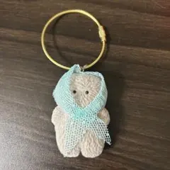 mei ふさふさもこもこフィギュアマスコットほっかむり グレージュ キーホルダー