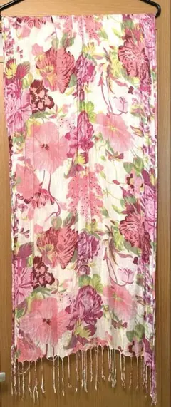 シフォン花柄ストール 春夏 ミント系 軽やか - メルカリ