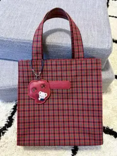 familiar チェック柄 トートバッグ小