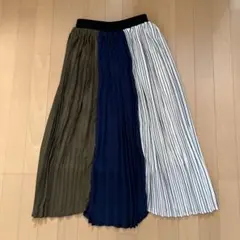 プリーツロングスカート 裏地付 丈82センチ フリーサイズ