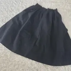 スタジオクリップ フレア スカート ブラック 綿100 コットン 膝丈