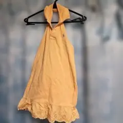 オレンジ色ノースリーブワンピース 100cm？Sサイズ(中古)