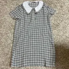ZARA ツイード 半袖ブラウス 襟付きのサムネイル