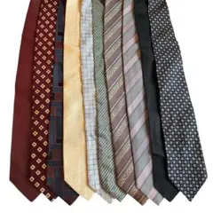 ネクタイまとめ売り10本　ストライプ柄　ドット柄　花柄　赤　紺多様なデザイン9