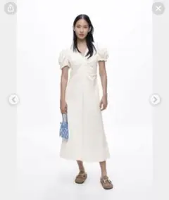 【超美品】【超レア】ZARA リネンワンピース ホワイト Lサイズ
