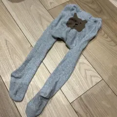 baby gap 熊 くまグレー クマ刺繍 ベビータイツ