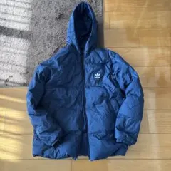 限定完売アディダスオリジナルスリバーシブルダウンジャケットLトレフォイルネイビー