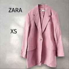 ZARA＊【XS】ロング テーラードジャケット ピンク 春秋 レディースのサムネイル