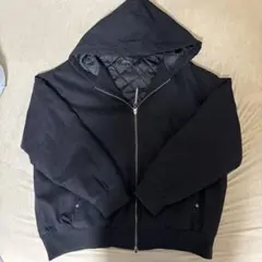 AlfredAlex フード付き ジップアップ ブルゾン ブラック