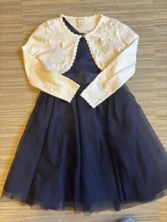 【monsoon】ネイビー フォーマルドレス 半袖 大きなリボン