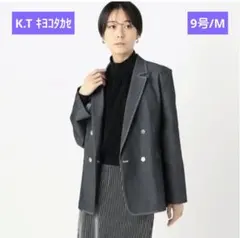 K.Tキヨコタカセ　ポリエステルデニム ダブルブレストジャケット（ネイビー）9号のサムネイル