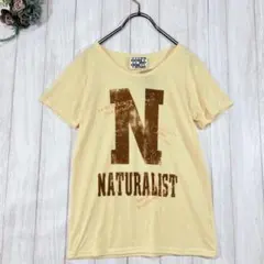 ☆新品 レディース (M) 半袖 Tシャツ ロゴプリント イエロー