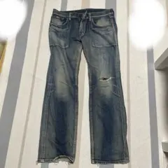 古着　エドウィン504 ダメージデニム