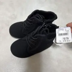 新品　西松屋　ブーツ　ムートンブーツ　ブラックフリースブーツ 15.0cm 靴