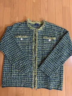 ツイード ノーカラージャケット