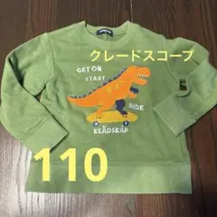 klädskaap 恐竜刺繍 トレーナー 110cm グリーン