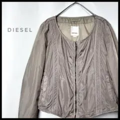 DIESEL 短丈　ブルゾンジャンパー　MA-1 ミリタリー　ナイロン　ベージュ