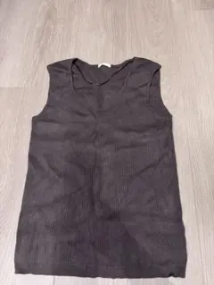GU リブスクエアネックニットタンクトップ　L