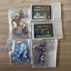 ストリートファイター　ダルシム・ザンゲルフ・ブランカ　プレイ中アクリルスタンド付