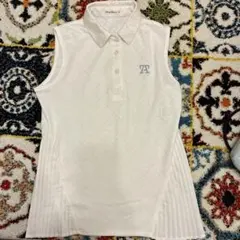 トミーアーマー　ゴルフウェアホワイト ノースリーブ ポロシャツ M