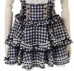 リズリサ　はしごリボンギンガムティアードスカパン ブラック