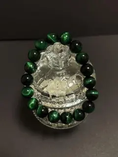 179. グリーンカラータイガーアイ 天然石ブレスレット