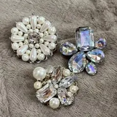ブローチ　クリップ　ビジュー　パール　アクセサリー　コサージュ　まとめ売り
