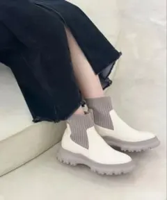 未使用級 オリエンタルトラフィック リブニットブーツ Sサイズ