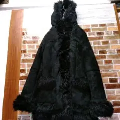 エゴイスト・スエード調フェイクハーフレザーコート・ブラックＳサイズ