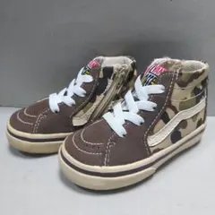 VANSバンズ90sキッズ限定スケートハイSK-8HIハイトップ迷彩柄14㎝中古