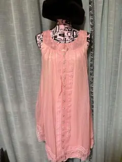 古着　ヴィンテージピンク ランジェリーワンピース