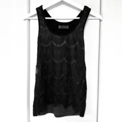 【新品未使用】CECIL McBEE セシルマクビー黒レーストップスタンクトップ