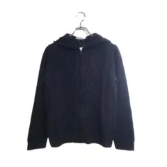 新品 aimerfeel ニットパーカー M 黒 ケーブル編み ジップアップのサムネイル