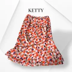 KETTY ケティ ドット柄 暖色系 フレアシフォンスカート 軽やか 春夏 2