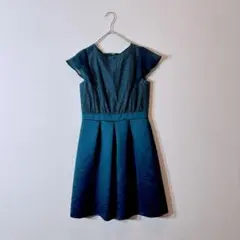 組曲 ワンピース M グリーン フレア お呼ばれ 結婚式　上品　二次会