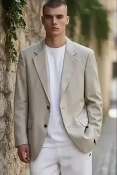 丸善　ベージュ コットン　テーラード　ジャケット