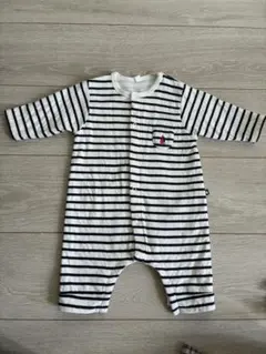 petit bateau ストライプロンパース 3m
