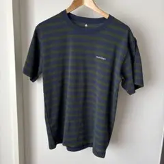 美品 mont-bell ボーダーTシャツ Lサイズ ネイビー/グリーン