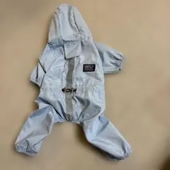 犬用レインコート ライトブルー フード付き　お値下げ済