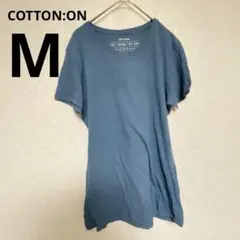 海外古着❣半袖 Tシャツ M ブルー 青 着痩せ 無地シンプル カジュアル 春