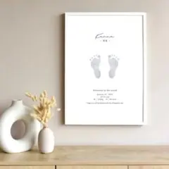 【２枚セット】 命名書 手形 足形 誕生日 一歳 ハーフバースデー .874