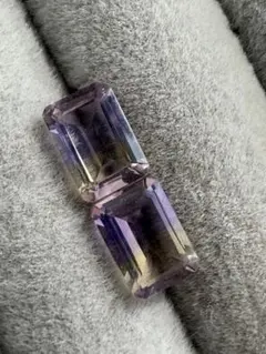 天然アメトリン 2石セット 合計1.83ct 約7×5mm バイカラー ルース