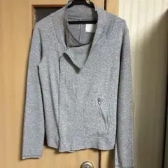 TRANOI. ダブルジップカーディガングレー
