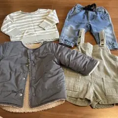 80サイズ男の子秋服冬服まとめ売りトレーナーデニムボアジャケットコーデュロイ