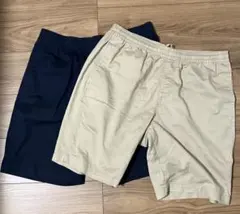 ユニクロ　ドライストレッチイージーショーツ　　BEIGE、NAVYセット　L